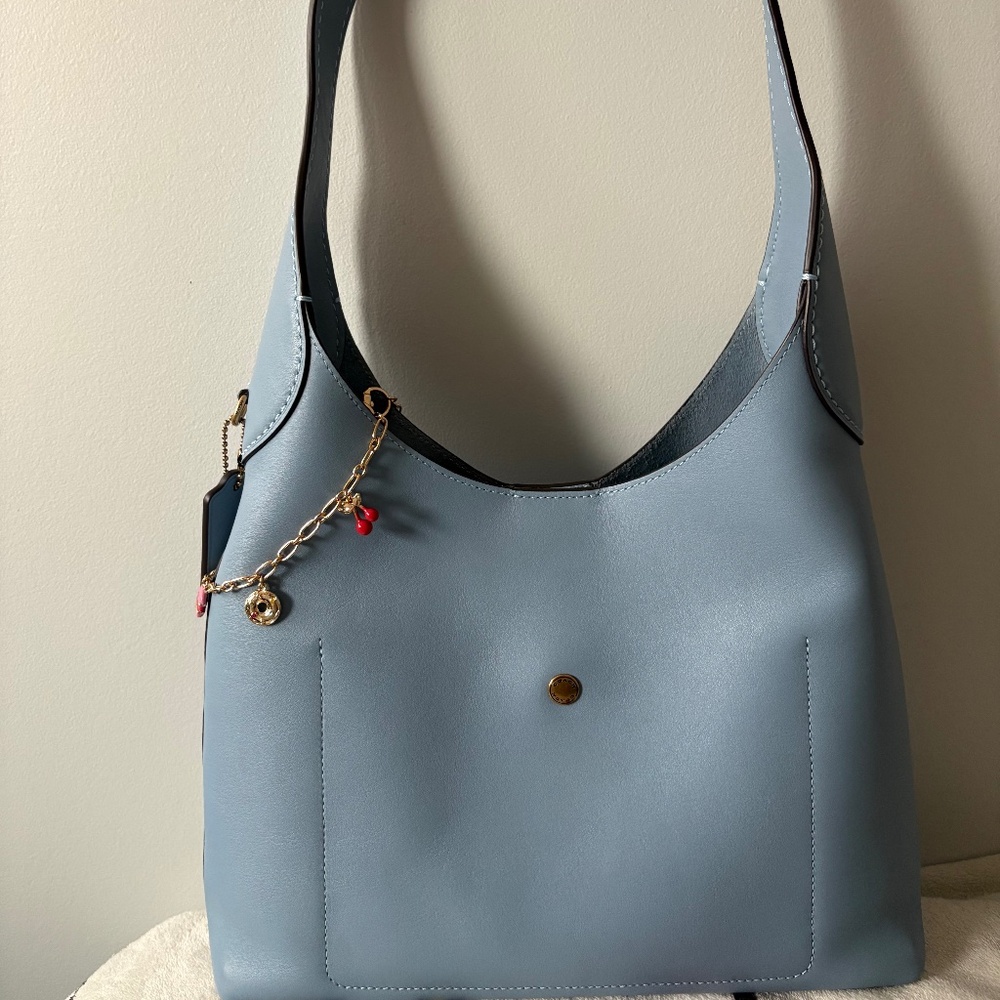 Coach Brooklyn Shoulder Bag 28 and Essential Small Zip Around Card Case Bluebell - Picture 2 of 7